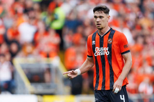 Iurie Iovu scored to seal a 1-0 win for Dundee United - 2-0 on aggregate - away to UNA Strassen of Luxembourg. (Photo by Ross Parker / SNS Group)