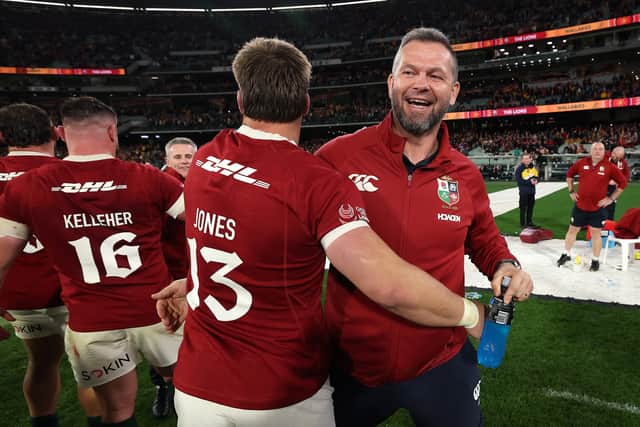 Andy Farrell, head coach of the British & Irish Lions, has selected Huw Jones for the third Test in a row.