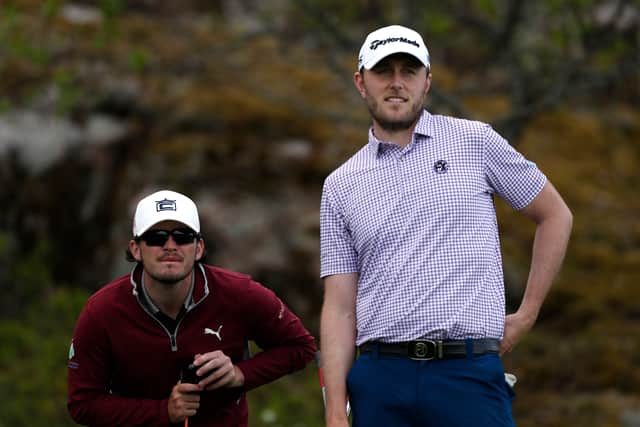 Chris Robb, pictured with Ewen Ferguson during a practice round for the Dormy Open in Sweden in 2021, has been picked for next week’s Men’s Home Internationals after being reinstated as an amateur