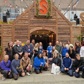 The launch of new Fringe venue Shedinburgh on Friday morning.