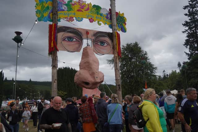 The iconic John Lennon nose at Belladrum.