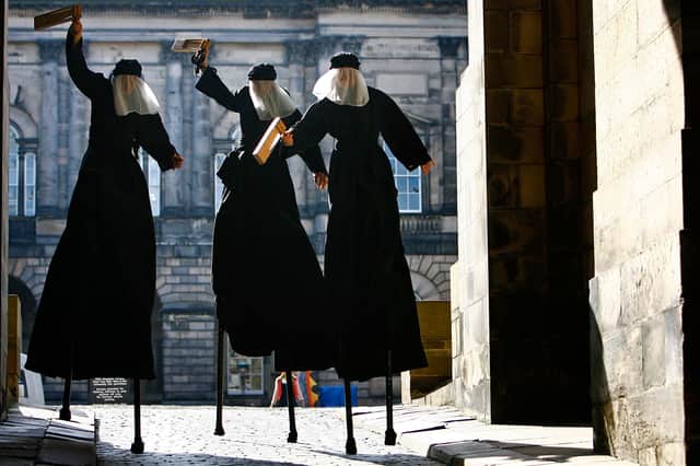 The Edinburgh Festival Fringe would not be the same without shows like Macbeth on stilts, performed by Universal Arts and the Polish Cultural Institute (Picture: Jeff J Mitchell)
