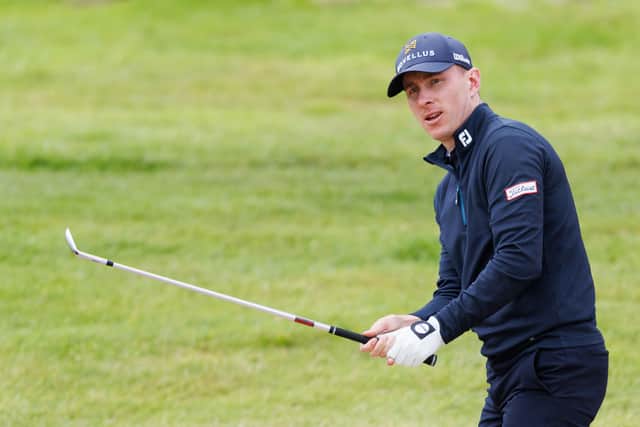 Euan Walker of Scotland prepares to play a shot on day two of the Farmfoods Scottish Challenge supported by The R&A at Schloss Roxburghe near Kelso