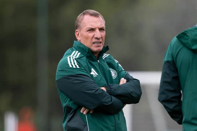 Celtic manager Brendan Rodgers during a training session at Lennoxtown on Friday. (Photo by Craig Williamson / SNS Group)