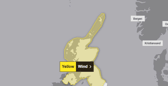 A yellow weather warning has been issued for Storm Floris