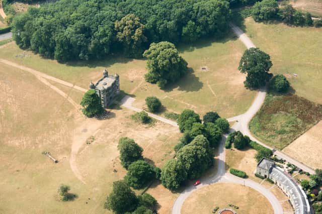 Tixall Hall, Staffordshire, where Mary was imprisoned in the tower (top left) for two weeks in 1586. PIC: English Heritage/Getty Images.