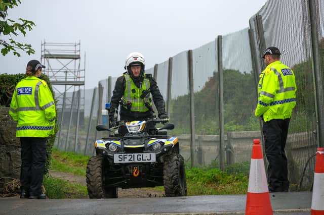 Police Scotland officers guard the Trump Turnberry golf course ahead of Donald Trump's arrival in Scotland (Picture: Christopher Furlong)