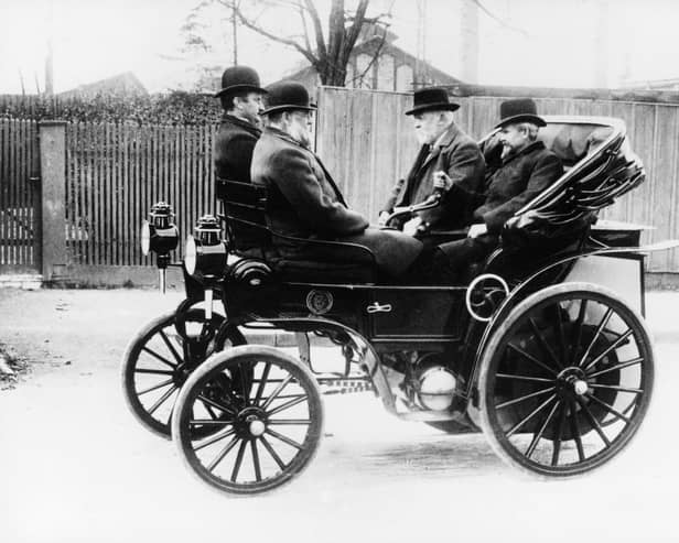 This 1891 Canstatt-Daimler is a car that looks a lot like a horse-drawn carriage that's missing its horses (Picture: National Motor Museum/Heritage Images)