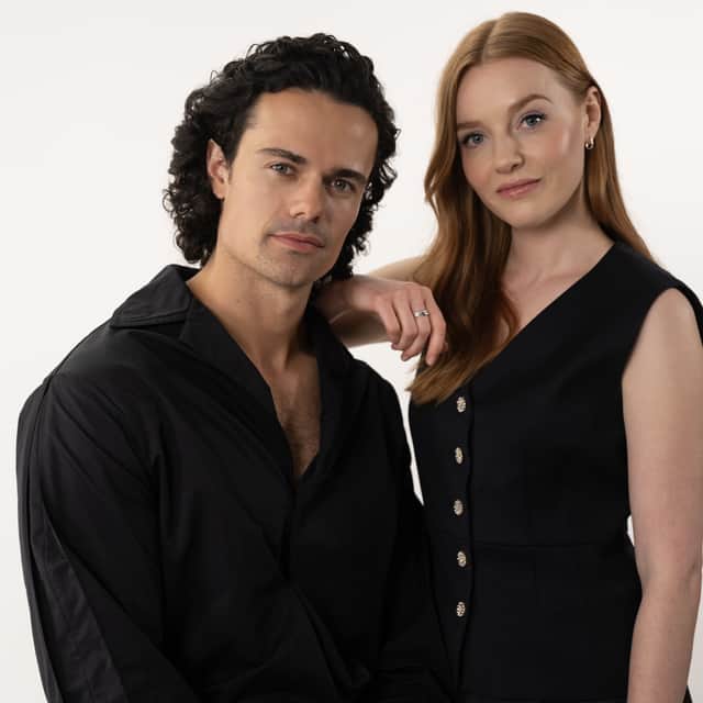 Jamie Roy and Harriet Slater who play Brian Fraser and Ellen Mackenzie in Outlander: Blood of My Blood.