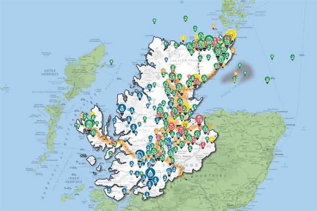 An interactive map showing all major developments related to renewable energy in the Scottish Highlands which is live on the Highland Council website