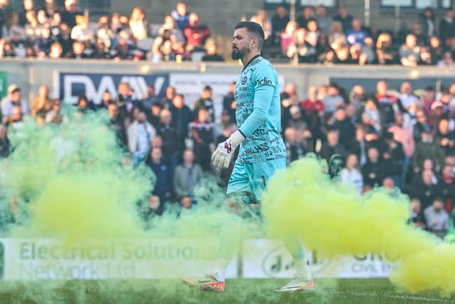 There was pyro and a pitch invasion during Ayr v Partick in the play-offs last season.