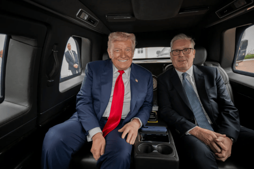 Donald Trump met with Prime Minister Keir Starmer during his trip. 