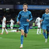 Scott McTominay celebrates scoring another goal for Napoli during his stellar first season at the club (Picture: Francesco Pecoraro) 