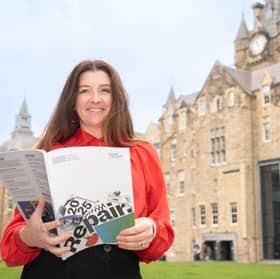 Edinburgh International Book Festival director Jenny Niven outside its new home at Edinburgh Futures Institute