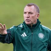 Brendan Rodgers takes training ahead of Celtic's clash with Aberdeen.