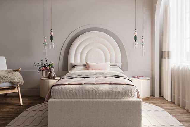 The Flair Ava bouclé ottoman bed pairs plush texture with hidden storage, making it a stylish and space-saving choice for smaller bedrooms.