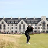 Brooks Kopeka pictured playing at Carnoustie on one of his previous appearances in the Alfred Dunhill Links Championship