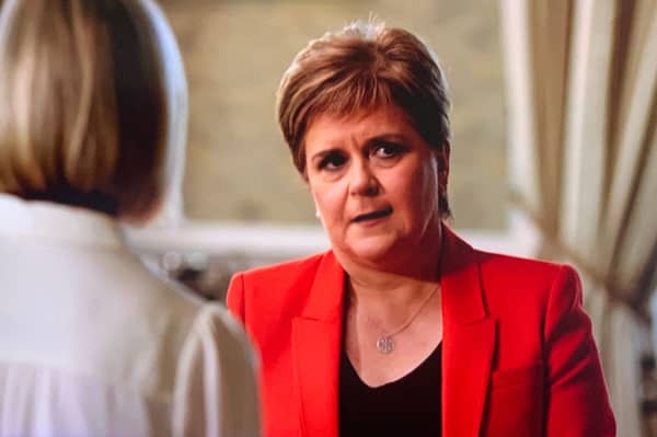 Nicola Sturgeon speaking to ITV to mark the release of her new memoir, Frankly
