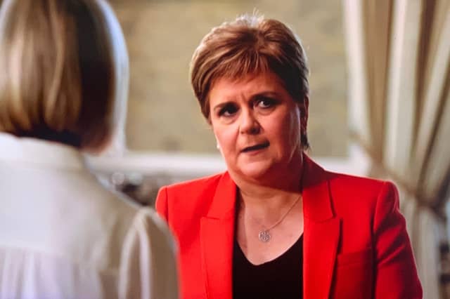Nicola Sturgeon speaking to ITV to mark the release of her new memoir, Frankly