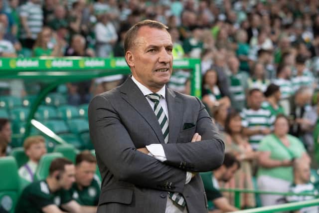 Celtic manager Brendan Rodgers during the 4-1 win over Falkirk in the Premier Sports Cup.  (Photo by Craig Williamson / SNS Group)