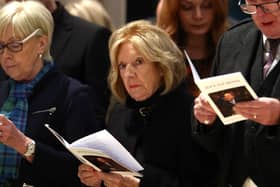 Alex Salmond's widow Moira during the public memorial service for the former first minister in 2024