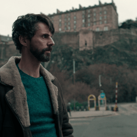 Matthew Goode in season one of Dept Q on Netflix. 
