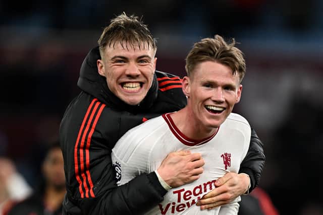 Rasmus Hojlund and Scott McTominay played together for a season at Man Utd.