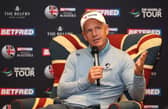 European Ryder Cup captain Luke Donald speaks to the media during a press conference prior to the Betfred British Masters hosted by Sir Nick Faldo at The Belfry in Sutton Coldfield