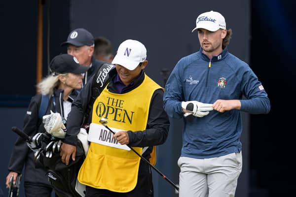 Royal Burgess player Cameron Adam, pictured during the 153rd Open at Royal Portrush, is the sole amateur in the field for the Betfred British Masters hosted by Sir Nick Faldo at The Belfry