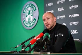 Hibs boss David Gray speaking ahead of the UEFA Conference League play-off first leg against Legia Warsaw. (Photo by Ewan Bootman / SNS Group)