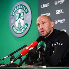 Hibs boss David Gray speaking ahead of the UEFA Conference League play-off first leg against Legia Warsaw. (Photo by Ewan Bootman / SNS Group)