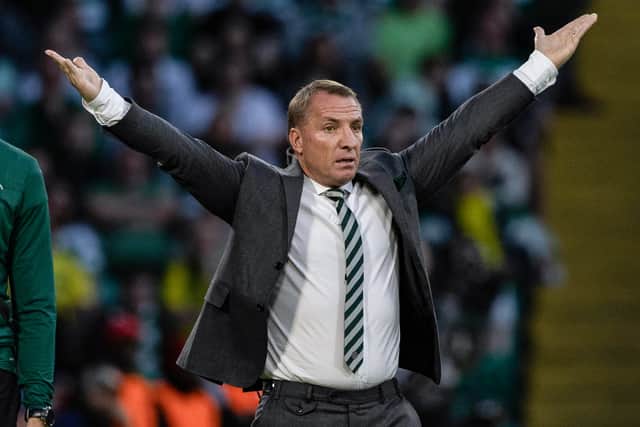 Celtic manager Brendan Rodgers reacts during the 0-0 draw with Kairat Almaty.