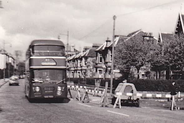 An Eaglesham-bound bus on Clarkston Road in Glasgow