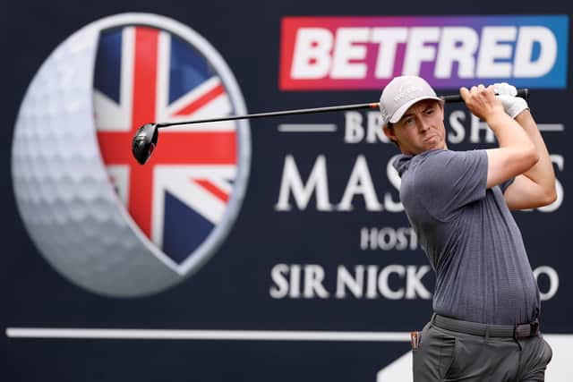 Leader Matthew Fitzpatrick in action during the third round of the Betfred British Masters hosted by Sir Nick Faldo at The Belfry