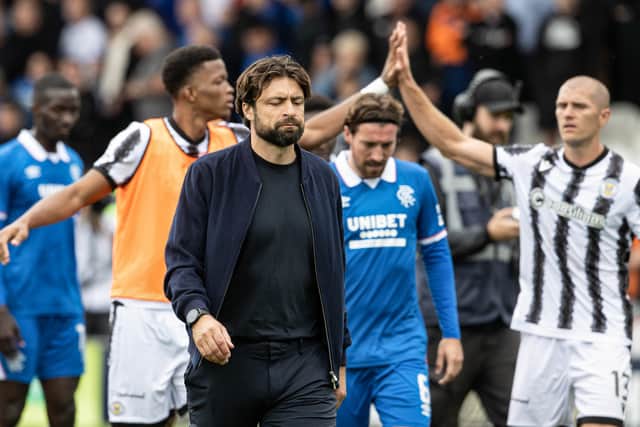 Rangers head coach Russell Martin at full-time after the 1-1 draw with St Mirren in Paisley. (Photo by Alan Harvey / SNS Group)