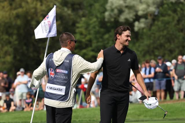 The smile on Rasmus Hojgaard’s face says it all after securing automatic qualification for next month’s Ryder Cup in New York
