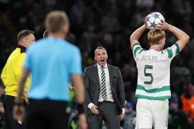 Brendan Rodgers, manager of Celtic, during the Champions League play-off first leg stalemate against Kairat Almaty. (Photo by Ian MacNicol/Getty Images)