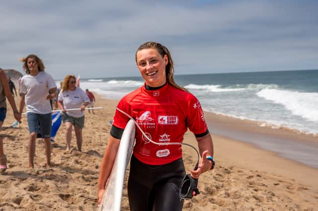 Phoebe Strachan at Eurosurf 2025 in Santa Cruz, Portugal