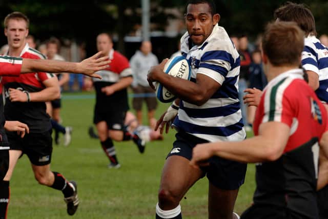 Apolosi Satala in action for Heriot's in 2006. His son, Malelili, has followed him into Scottish rugby.