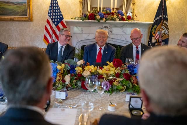 John Swinney and Sir Keir Starmer next to Donald Trump in Aberdeenshire. Picture: White House