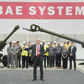 Defence Secretary John Healey during a visit to open the new BAE Systems artillery factory in Sheffield in June