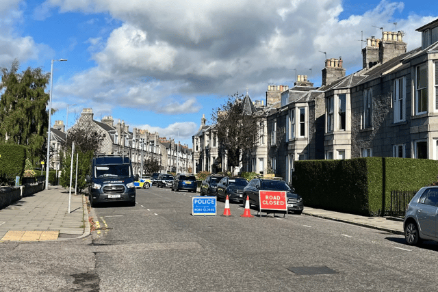 A cordon is in place.