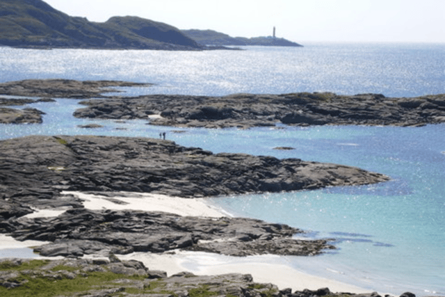 Ardnamurchan Lighthouse, pictured here from Sanna Bay, sits on the most westerly point of the mainland. PIC: Geograph.org/Richard Law.