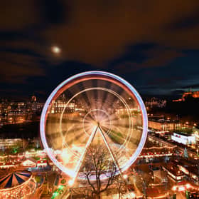 The Christmas Market in Princes Street Gardens in Edinburgh 
