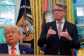 Lord Peter Mandelson, UK ambassador to the United States, with US President Donald Trump at the White House  