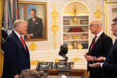 Donald Trump, John Swinney and Lord Mandelson in the Oval Office