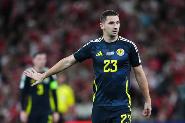 Scotland's Kenny McLean during the World Cup qualifying Group C match at Parken Stadium in Copenhagen, Denmark.