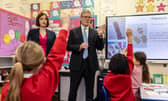 Education Secretary Bridget Phillipson, seen with Sir Keir Starmer, visiting a school.