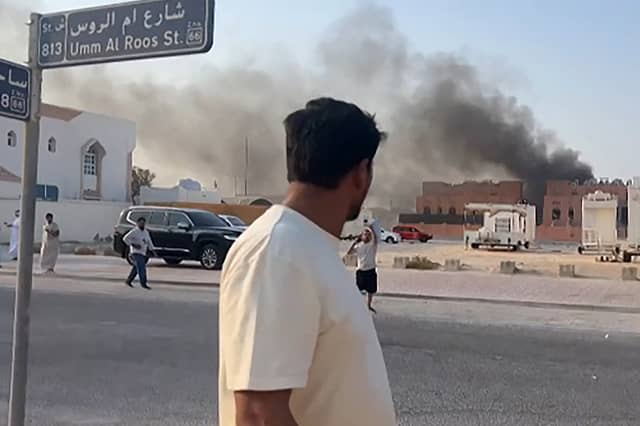 Smoke rises after Israeli air strikes on Doha in Qatar, targeting senior leaders of Hamas (Picture: Jacqueline Penney)