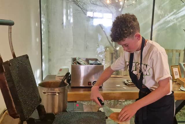 George tackles the serious task of cooking his first stroopwafel